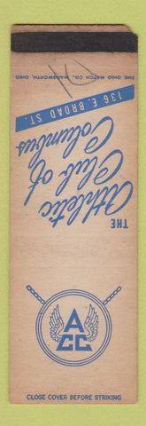 Matchbook Cover - Athletic Club of Columbus OH WORN SAMPLE