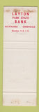 Matchbook Cover - Christmas Layton Park State Bank Milwaukee WI WEAR SAMPLE