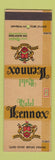 Matchbook Cover - Hotel Lennox St Louis MO SAMPLE