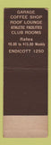 Matchbook Cover - Quad Hall Cleveland OH WEAR SAMPLE