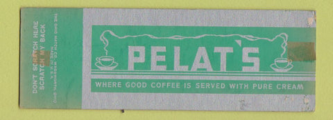 Matchbook Cover - Pelat's Restaurant WEAR Full Length SAMPLE