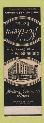 Matchbook Cover - Northern Hotel Fort Collins Colorado SAMPLE