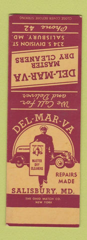 Matchbook Cover - El Mar Va Dry Cleaners Salisbury MD SAMPLE