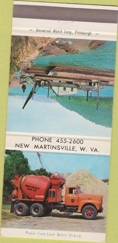Matchbook Cover - Ohio Valley Sand Concrete New Martinsville WV 30 Strike