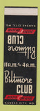 Matchbook Cover - Biltmore Club Kansas City MO SAMPLE