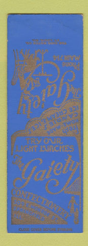 Matchbook Cover - Gaiety Confectionery Springfield IL SAMPLE