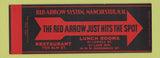 Matchbook Cover - Red Arrow Restaurant Manchester NH Full Length SAMPLE