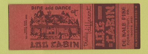 Matchbook Cover - Log Cabin Norristown PA SAMPLE
