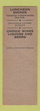 Matchbook Cover - Log Cabin Norristown PA SAMPLE