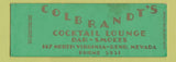 Matchbook Cover - Colbrandt's Reno NV bar Full Length SAMPLE