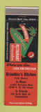 Matchbook Cover - Grandma's Kitchen Orlando Miami FL