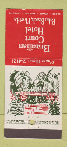 Matchbook Cover - Brazilian Court Hotel Palm Beach FL 30 Stick