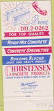 Matchbook Cover - Christensen Concrete Grand Island NE 30 Strike