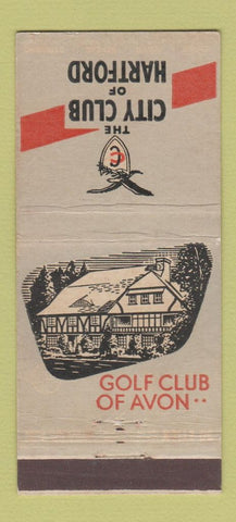 Matchbook Cover - City Club of Hartford CT Golf Club of Avon 30 Stick