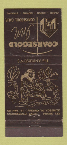 Matchbook Cover - Coarsegold Inn CA 30 Stick