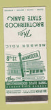 Matchbook Cover - Brotherhood State Bank Kansas City KS 30 Stick
