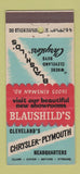 Matchbook Cover - Blaushild's Chrysler Plymouth Cleveland OH 30 Stick