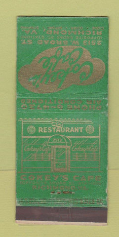 Matchbook Cover - Cokey's Cafe Richmond VA WORN 30 Stick