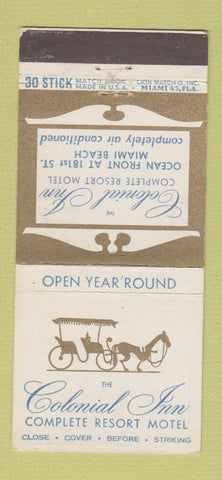 Matchbook Cover - Colonial Inn Resort Miami Beach FL 30 Stick