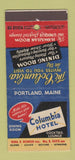 Matchbook Cover - Columbia Hotel Portland ME 30 Stick