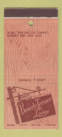 Matchbook Cover - Beverly Terrace Lodge Carmel by the Sea CA 30 Stick