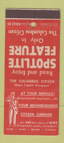 Matchbook Cover - Columbus Citizen Newspaper OH 30 Stick