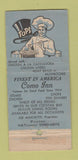 Matchbook Cover - Como Inn Chicago IL WEAR 30 Stick