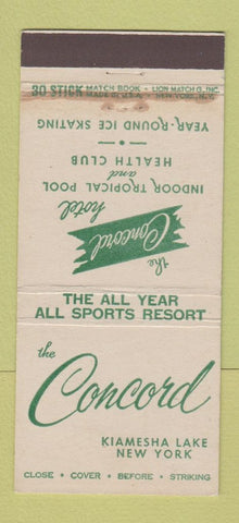 Matchbook Cover - The Concord Kiamesha Lake NY WEAR 30 Stick