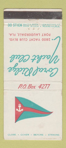 Matchbook Cover - Coral Ridge Yacht Club Fort Lauderdale FL WEAR 30 Stick