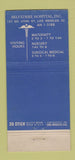 Matchbook Cover - Belvedere Hospital Los Angeles CA 30 Stick