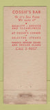 Matchbook Cover - Cossie's Corner Restaurant Allentown PA 30 Stick