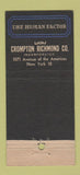 Matchbook Cover - Crompton Richmond Company New York City 30 Stick