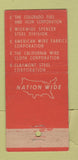 Matchbook Cover - CF&I Steel WEAR 30 Stick