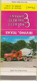 Matchbook Cover - Crockett Concrete Co Dallas TX 30 Strike