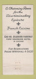 Matchbook Cover - Cafe De Paris Chicago IL 30 Stick