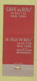Matchbook Cover - Cafe du Bois New York City 30 Stick