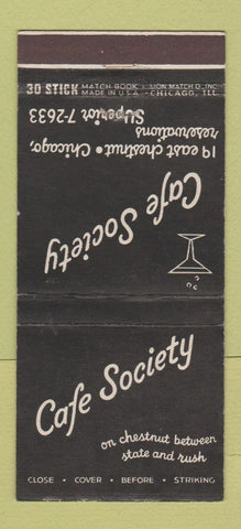 Matchbook Cover - Cafe Society Chicago IL 30 Stick