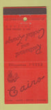 Matchbook Cover - Cairo Restaurant Chicago IL 30 Stick