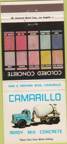 Matchbook Cover - Camarillo Concrete Camarillo CA Goleta  30 Strike