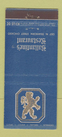 Matchbook Cover - Ballantine's Restaurant Chicago IL 30 Stick
