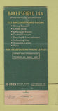 Matchbook Cover - Bakersfield Inn CA 30 Stick