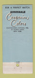 Matchbook Cover - Avondale Yarn Fabrics New York City WEAr 30 Stick