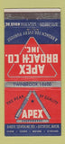 Matchbook Cover - Apex Broach Detroit MI 30 Stick