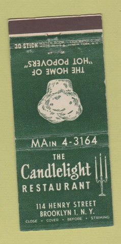 Matchbook Cover - Candlelight Restaurant Brooklyn NY 30 Stick