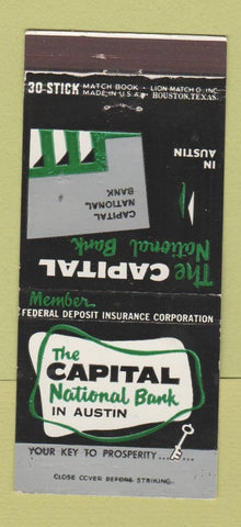 Matchbook Cover - Capital National Bank Austin TX 30 Stick