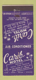 Matchbook Cover - Carib Motel Miami Beach FL WEAR 30 Stick