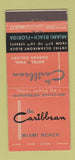Matchbook Cover - Caribbean Hotel Miami Beach FL 30 Stick