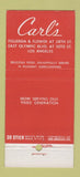 Matchbook Cover - Carl's Restaurant Los Angeles CA 30 Stick