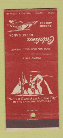 Matchbook Cover - Catalina Guest Ranch Tucson AZ 30 Stick