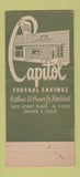 Matchbook Cover - Capitol Federal Savings Denver Colorado 30 Stick